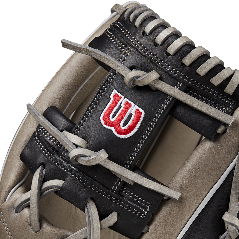 A1000 1787 Infield 11.75" H-Web, Wilson A1000 1787 Infield 11.75" H-Web 2025 in Steeled Grey Red White webbing