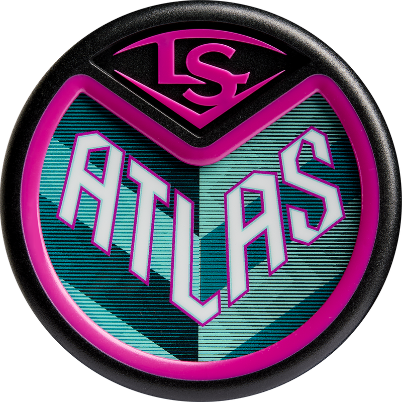 Atlas -3 BBCOR 2 5/8", Louisville Slugger Atlas -3 BBCOR 2 5/8" 2025 in Black Teal Pink handle bottom