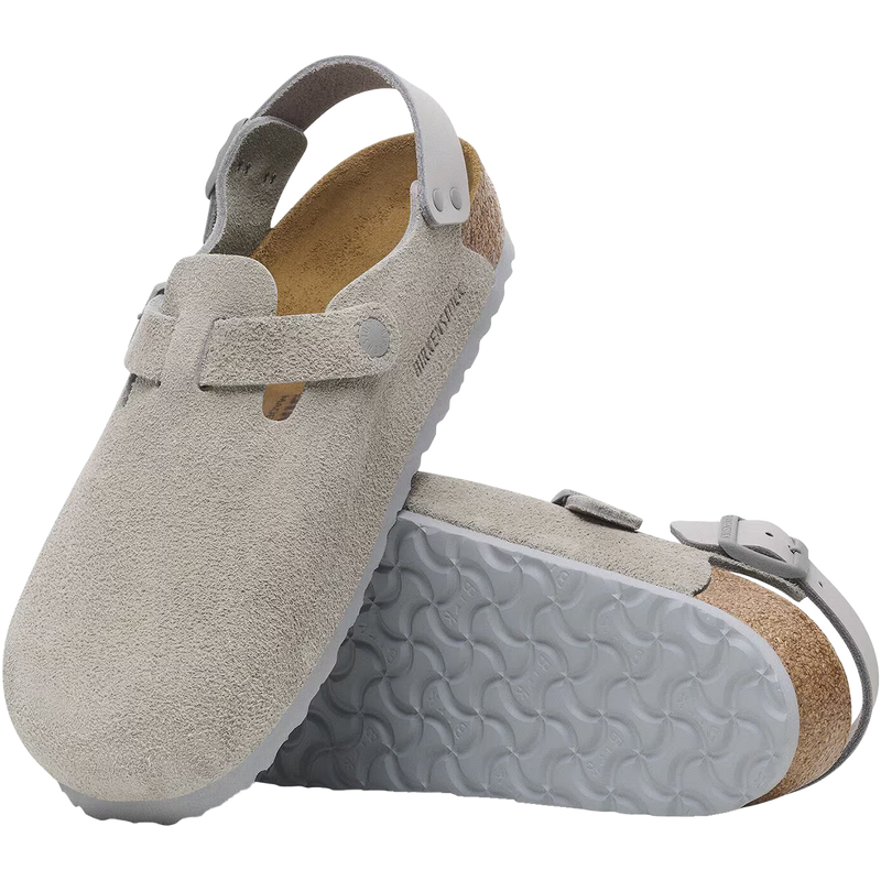 Women's Tokio Clog, Berkinstock Women's Tokio Clog in Stone Coin pair top and bottom