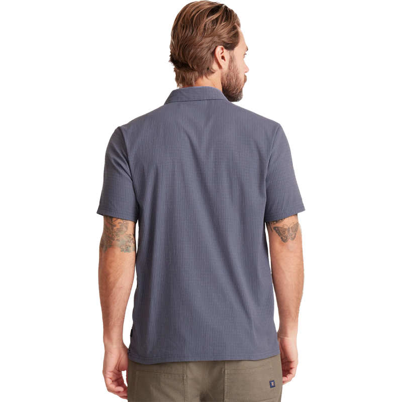 Men's Bless Up Polo, Roark Men's Bless Up Polo Back on Model