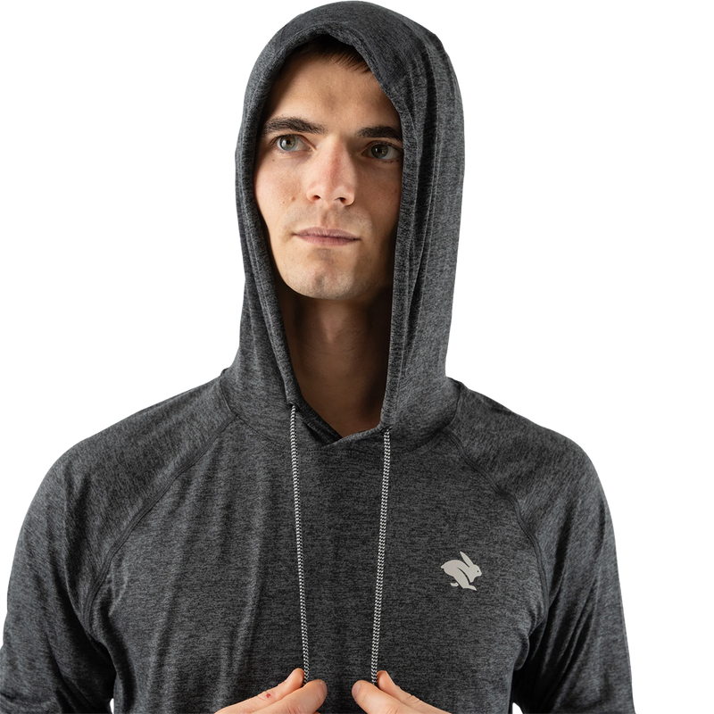 Men's EZ Pullover, Rabbit Men's EZ Pullover in Black Charcoal hood