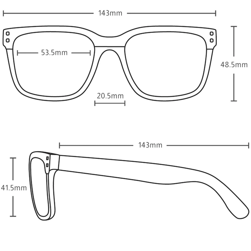 Rivals Polarized, Carve Rivals Matte Tort Black + Grey Polarized dimensions