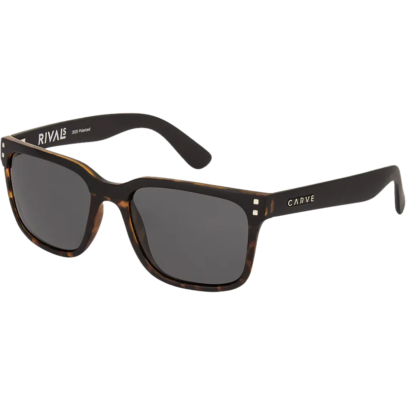 Rivals Polarized, Carve Rivals Matte Tort Black + Grey Polarized front left