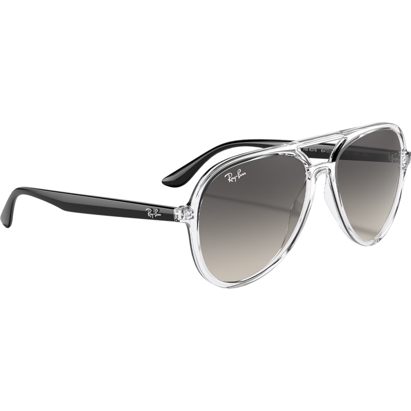 RB4376 - Polished Transparent/Grey Gradient, Ray Ban RB4376 Polished Transparent Grey Gradient alt 3/4 view