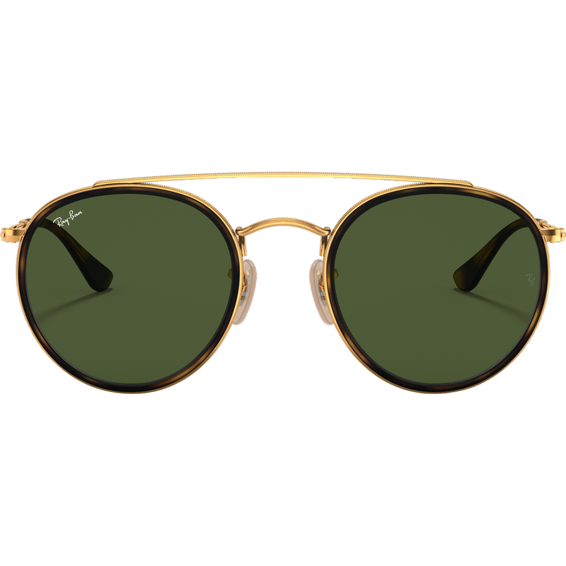 Round Double Bridge - Polished Gold/G-15 Green, Ray Ban Round Double Bridge Polished Gold G-15 Green front