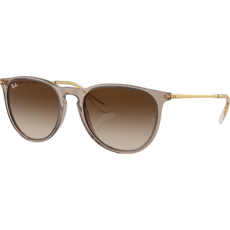 Erika - Polished Transparent Light Brown/Brown, Ray Ban Polished Transparent Light Brown Brown 3/4 view