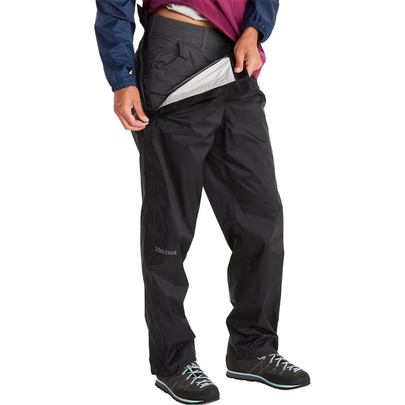 Women's PreCip Eco Full-Zip Pant, Marmot Women's PreCip Eco Full-Zip Pant in Black zipper