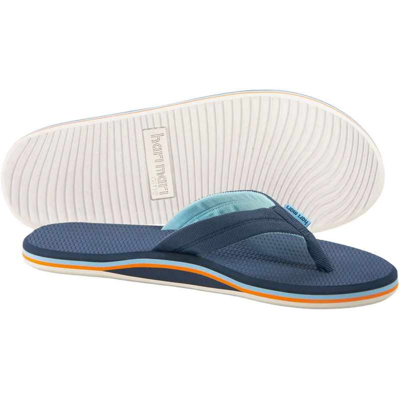 Men's Dunes Flip Flop, Hari Mari Men's Dunes Flip Flop in 300-Navy pair bottom and left inside profile