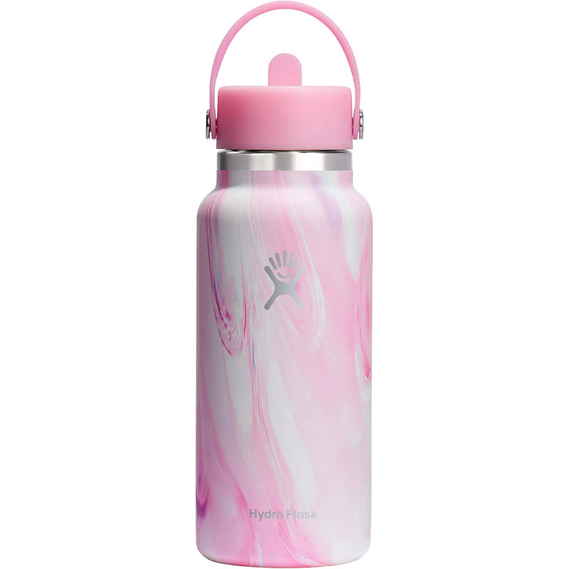 Hydro Flask 32 oz. Wide Mouth Bottle with Flex Straw Cap in Seaspritz Swirl