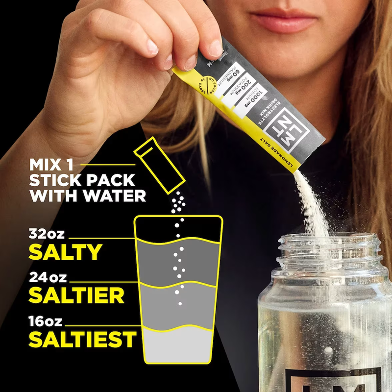 Zero-Sugar Electrolyte Drink Mix, LMNT Zero-Sugar Electrolyte Drink Mix water instructions