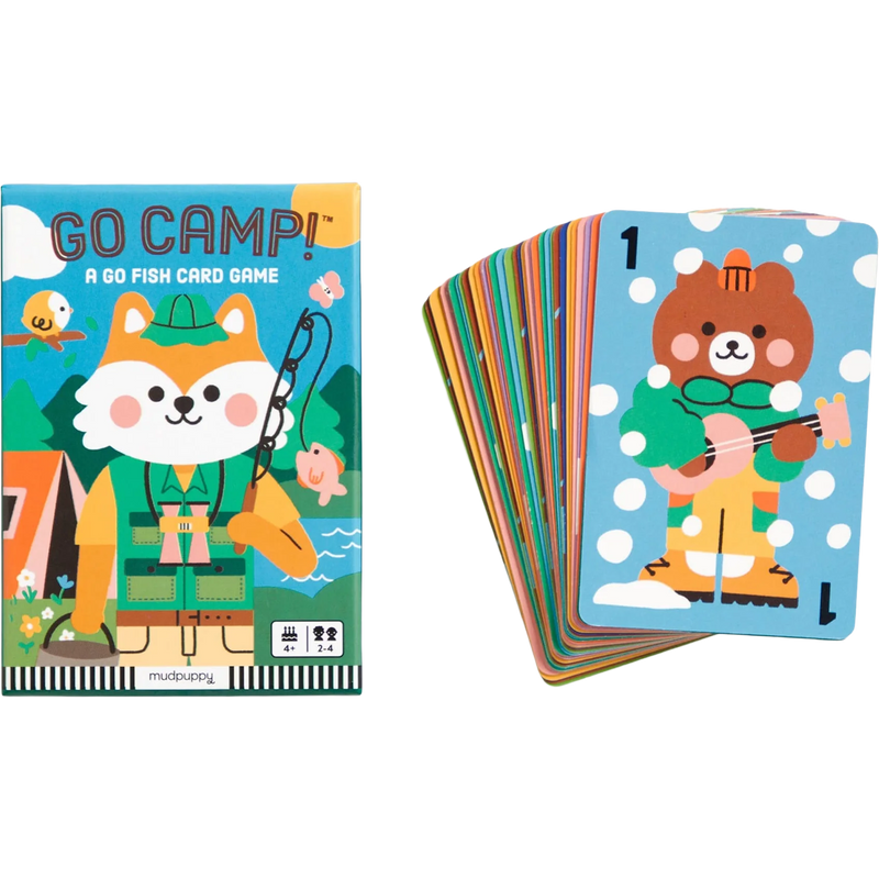 Go Camp! Card Game, Chronicle Books Go Camp! Card Game box and cards
