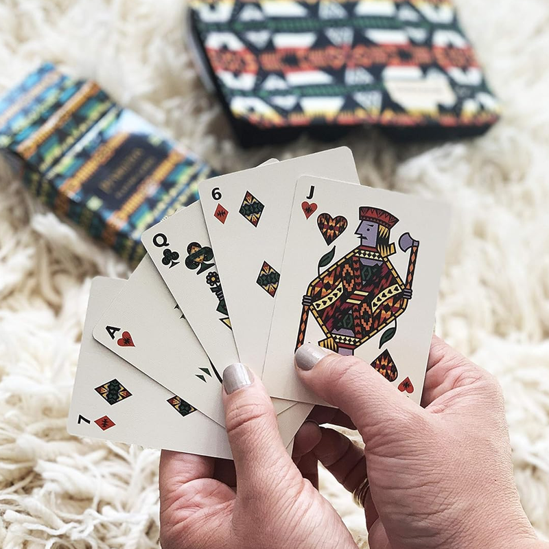 Pendleton Playing Cards Set of 2, Chronicle Books Pendleton Playing Cards in hand