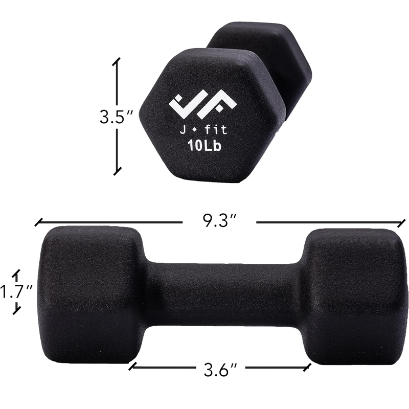 Neoprene Dumbbell 10 lb, J/Fit Neoprene Dumbbell - 10 lb specs