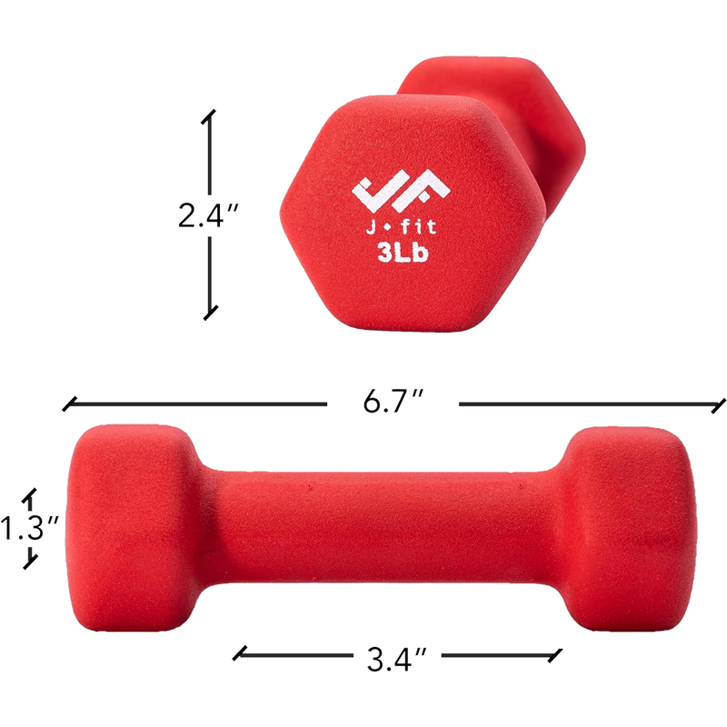 Neoprene Dumbbell 3 lb, J/Fit Neoprene Dumbbell - 3 lb specs