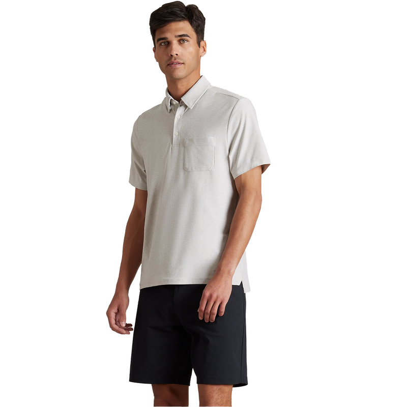 WFH Polo, Rhone WFH Polo in Sleet Gray/White Heather front