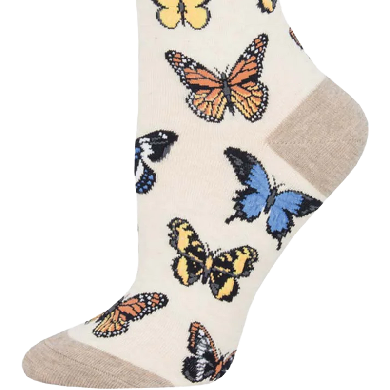 Women's Majestic Butterflies, Socksmith Women's Majestic Butterflies toe and heel