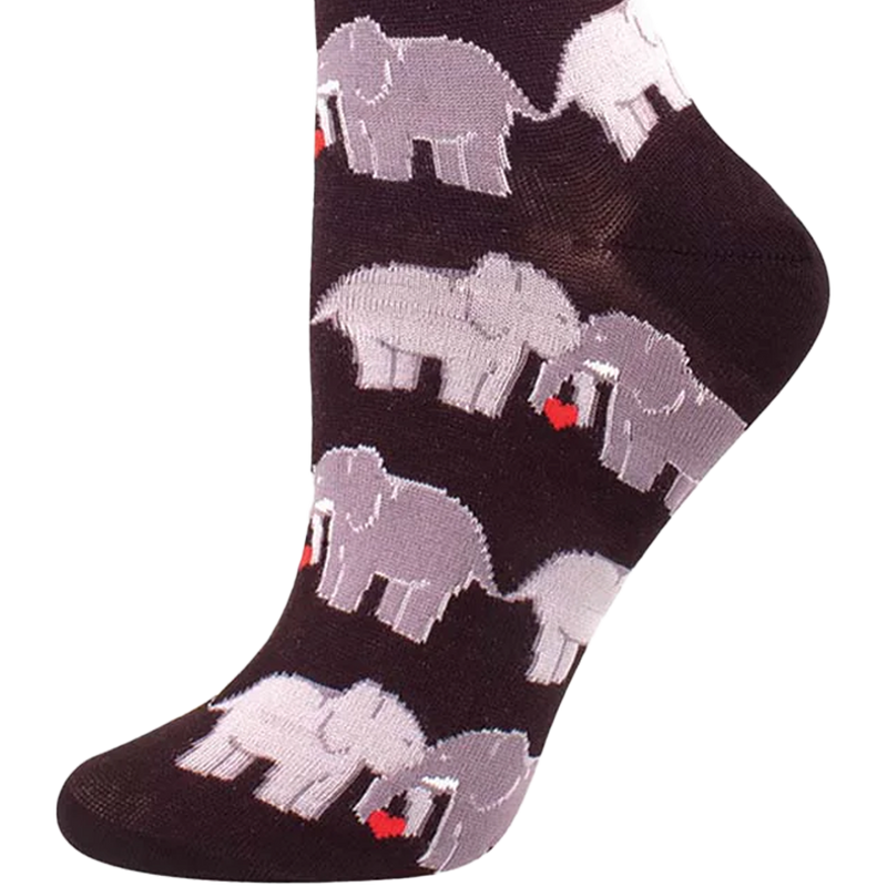 Women's Elephant Love, Socksmith Women's Elephant Love toe and heel