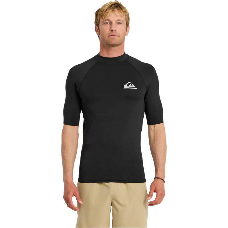 Men's Everyday UPF50 Short Sleeve Rashguard, Quiksilver Men's Everyday UPF50 Short Sleeve Rashguard in BLK Black front