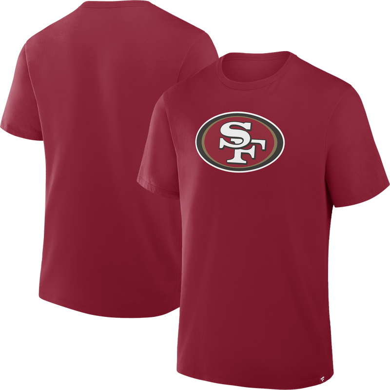 Men's 49ers Cotton Primary Logo Legacy Short Sleeve Tee, Fanatics Men's 49ers Cotton Primary Logo Legacy SS Tee front and back