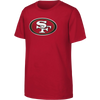 Outerstuff Youth 49ers Primary Logo Short Sleeve Cotton Tee in Dark Red