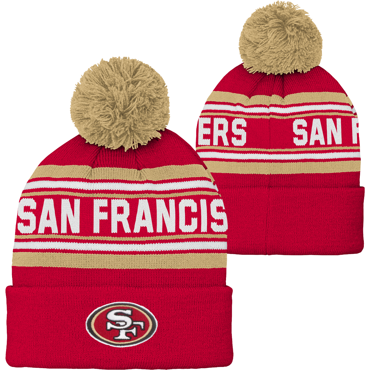 Youth 49ers Jacquard Cuffed Knit with Pom alternate view