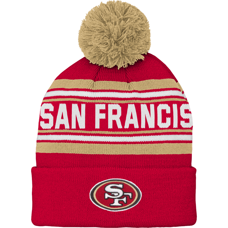 Youth 49ers Jacquard Cuffed Knit with Pom, Featured Image