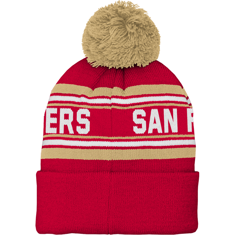 Youth 49ers Jacquard Cuffed Knit with Pom, Outerstuff Youth 49ers Jacquard Cuffed Knit with Pom back