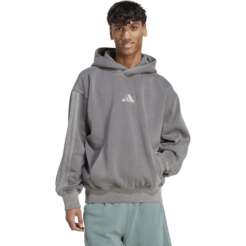 Men's All SZN Fleece Hoodie, Adidas Men's All SZN Fleece Hoodie in Pigment Dye Black front
