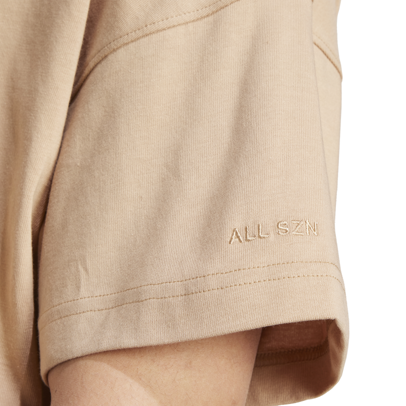 Men's All SZN Tee, Adidas Men's All SZN Tee in Warm Sandstone sleeve