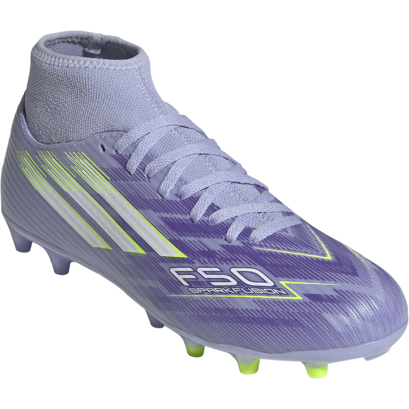 Women's F50 Sparkfusion Club FG/MG, Women's F50 Sparkfusion Club FG/MG in Purple Rush/Violet Tone/Lucid Lemon front right