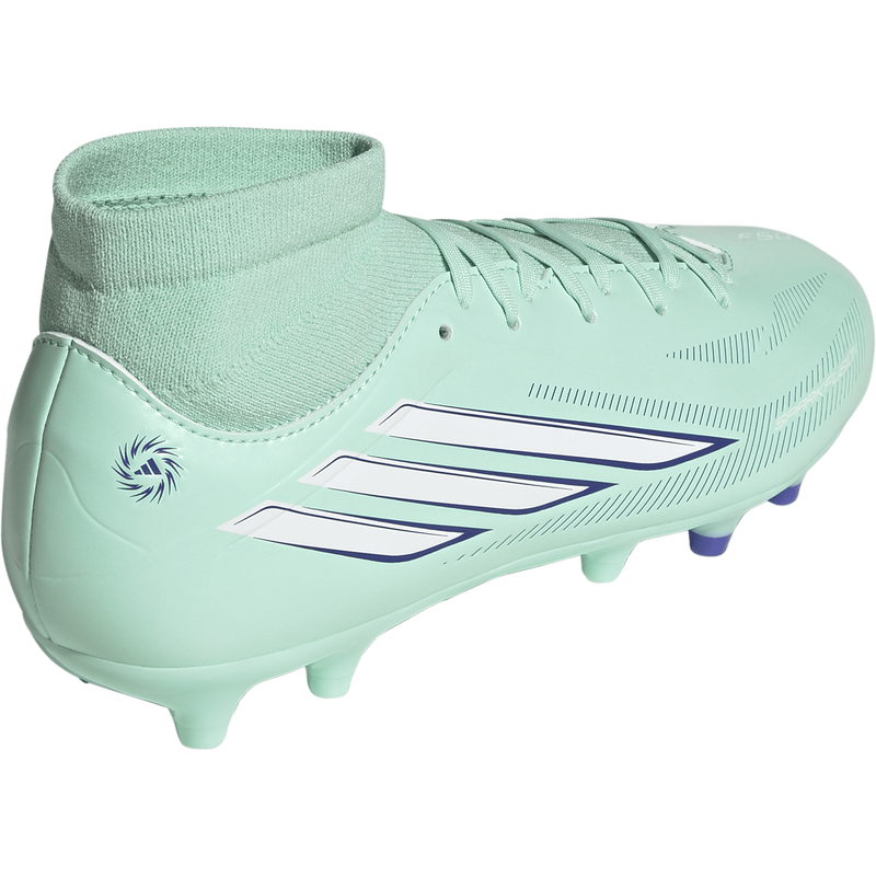 Women's F50 Sparkfusion Club FG/AG, Women's F50 Sparkfusion Club FG/MG in Clear Mint/Footwear White/Solar Purple right rear
