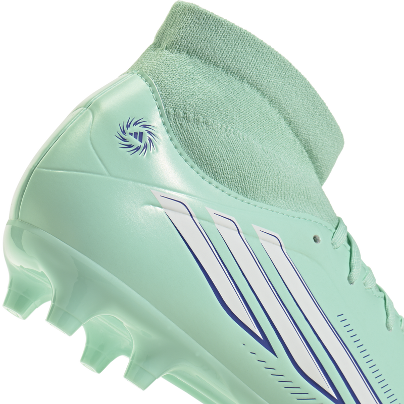 Women's F50 Sparkfusion Club FG/AG, Women's F50 Sparkfusion Club FG/MG in Clear Mint/Footwear White/Solar Purple heel