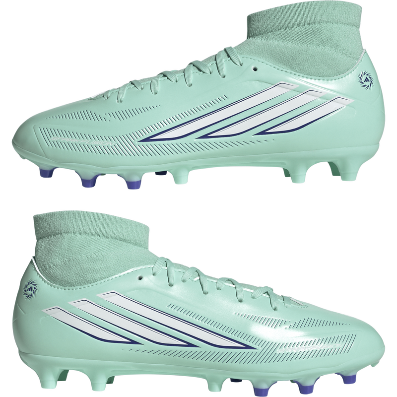 Women's F50 Sparkfusion Club FG/AG, Women's F50 Sparkfusion Club FG/MG in Clear Mint/Footwear White/Solar Purple pair 