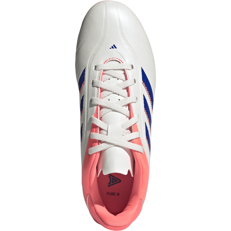 Youth Copa Pure III Club FG/MG, Adidas Youth Copa Pure III Club FG/MG in Off White/Lucid Blue/Signal Coral Top