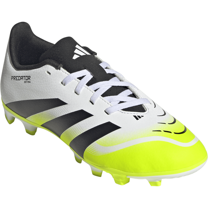 Youth Predator Club FG/MG, Lucid Lemon/Core Black/Footware White Front