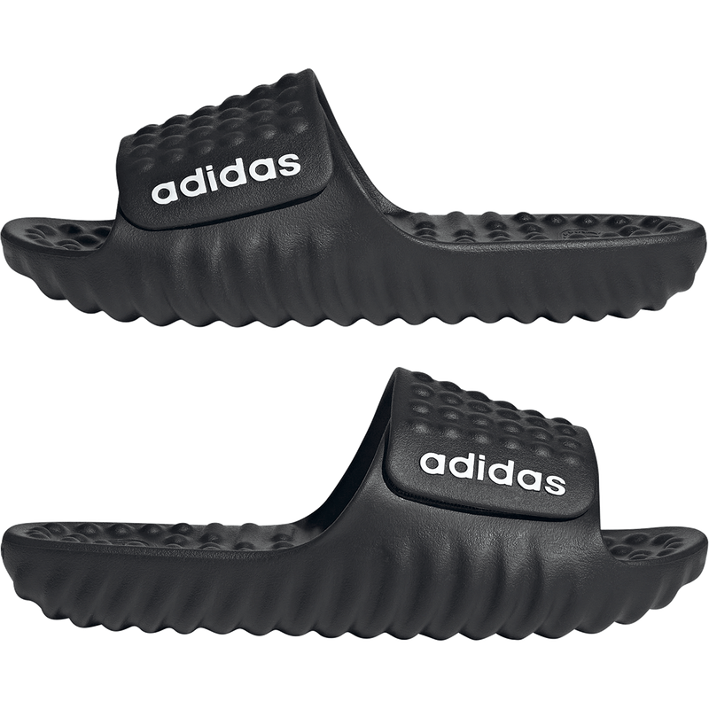 Men's Adissage 360Rec Slides, Adidas Men's Adissage 360Rec Slides in Core Black/Cloud White/Core Black pair profile
