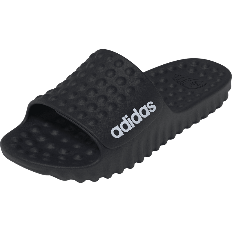 Men's Adissage 360Rec Slides, Adidas Men's Adissage 360Rec Slides in Core Black/Cloud White/Core Black left front