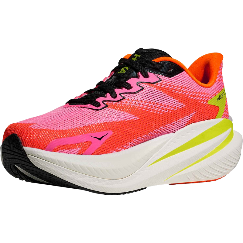 Women's Mach X 3, Hoka Women's Mach X 3 in NNRS-Neon Rose/Neon Tangerine inside right front