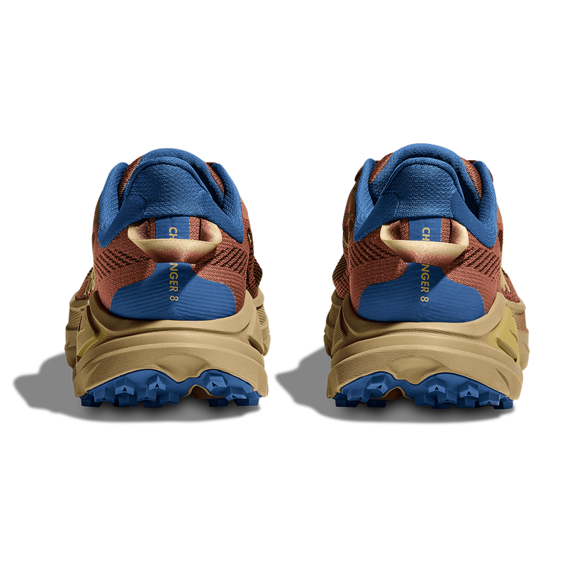 Men's Challenger 8, Hoka Men's Challenger 8 in Maple/Cardamom - Heel view