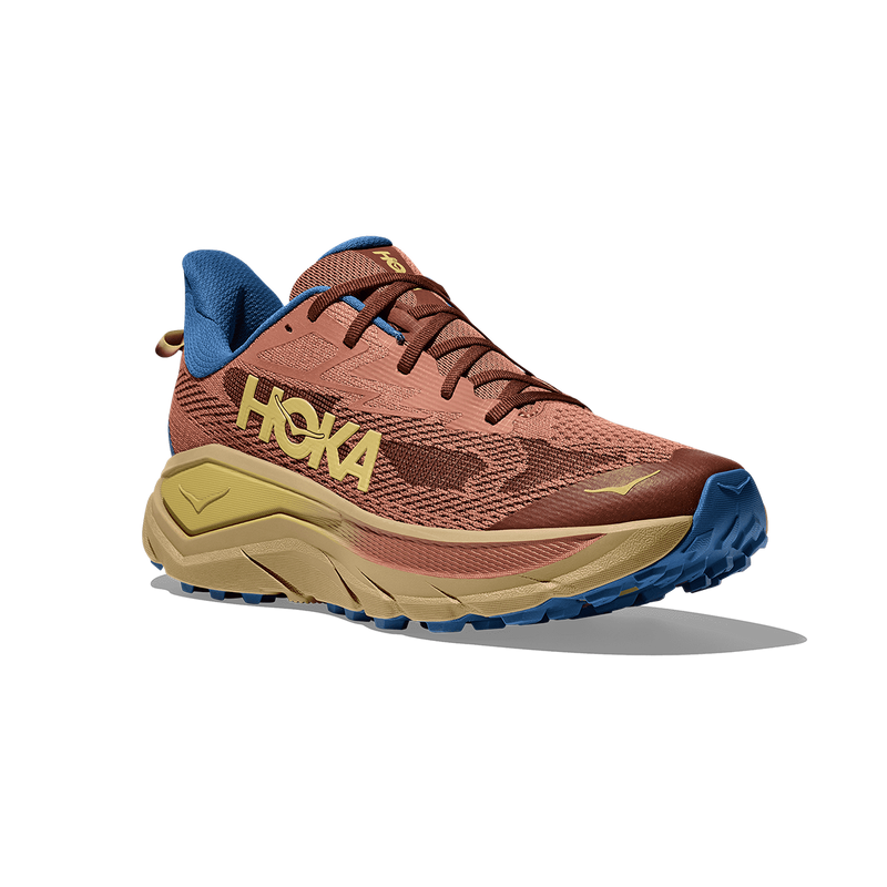 Men's Challenger 8, Hoka Men's Challenger 8 in Maple/Cardamom - right angled front view