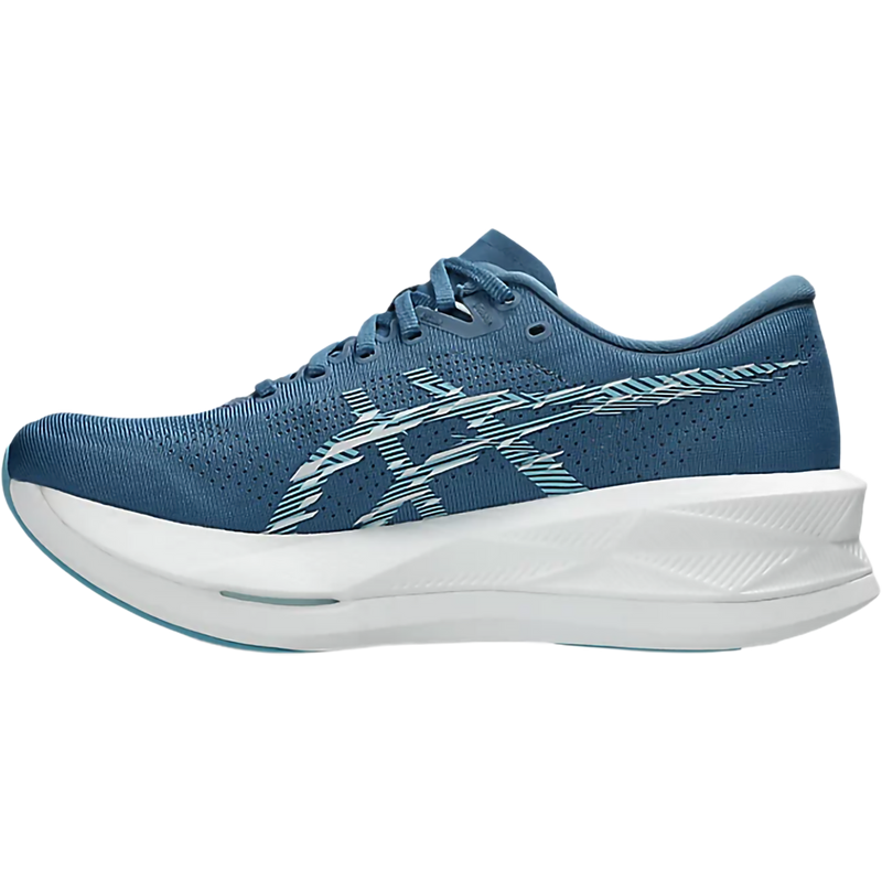 Men's SonicBlast, Asics Men's SonicBlast in 400-Winter Sea/Stillwater inside profile of right shoe