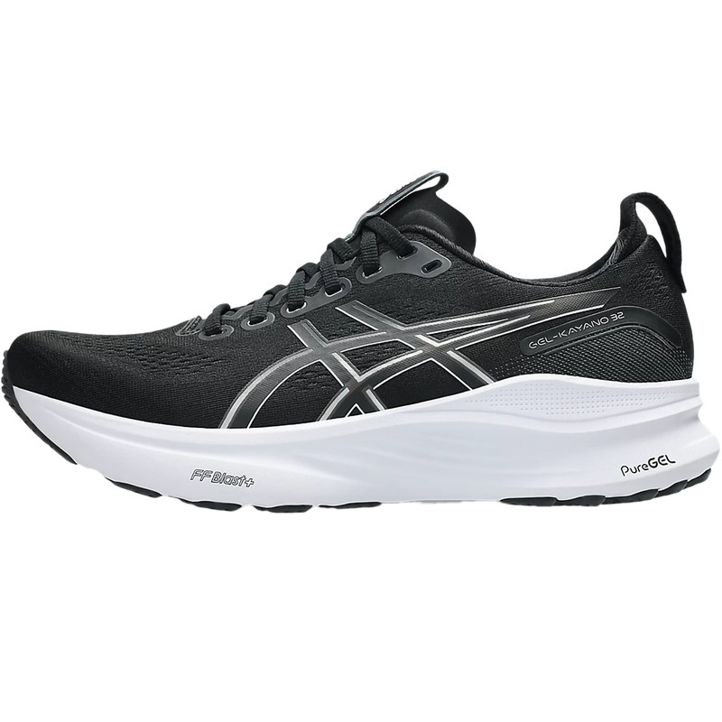 Men's Kayano 32 Extra Wide, Asics Kayano 32 in 002 Black/White left profile