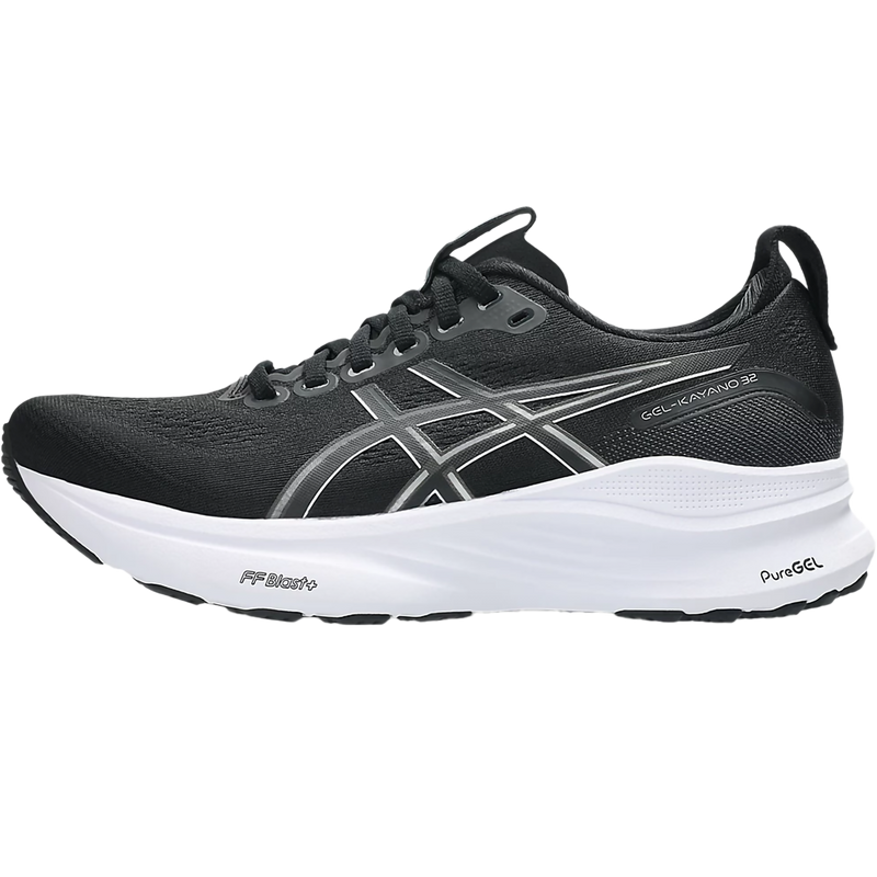 Women's Kayano 32, Asics Women's Kayano 32 in 002 Black/White left profile
