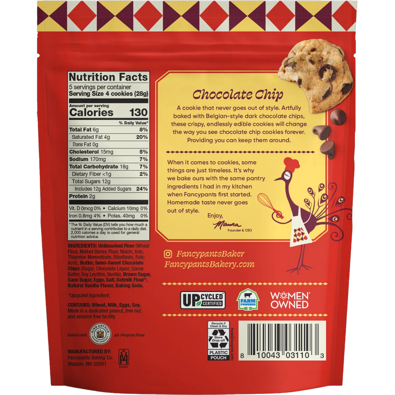 Bite Sized Crispy Cookies 5 oz, Fancypants Baking Bite Sized Crispy Cookies 5 oz back of package