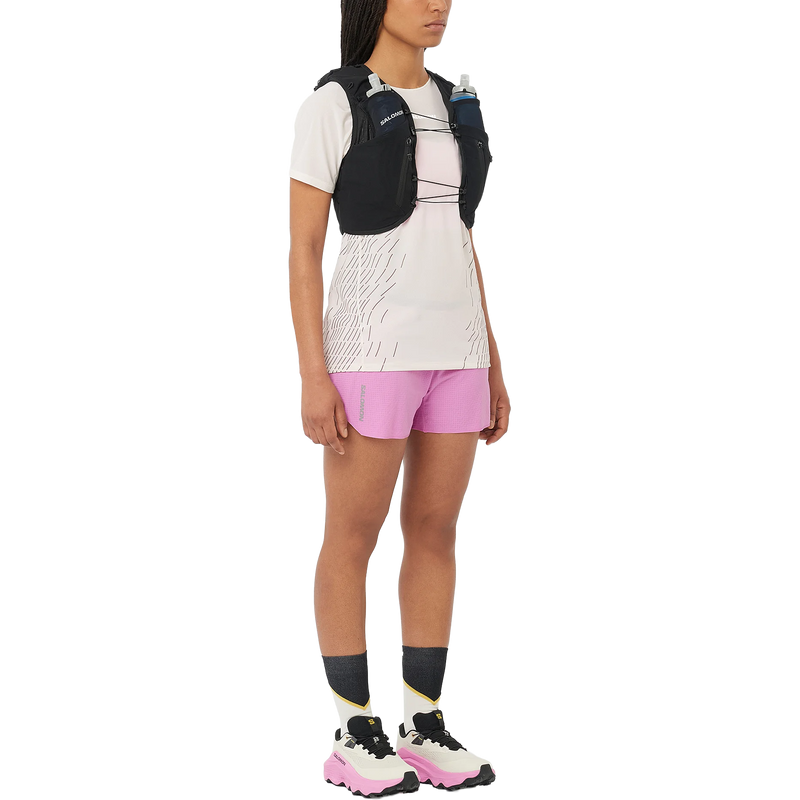 Women's ADV Skin 12, Salomon Women's ADV Skin 12 in Black/Asphalt on model front right