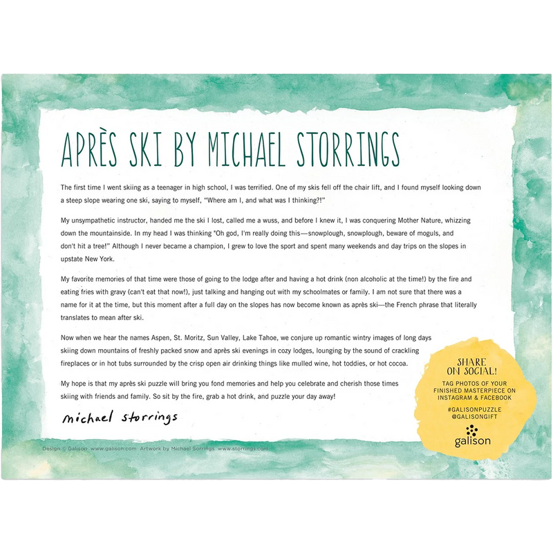 Michael Storrings Apres Ski 1000 Piece Puzzle, Chronicle Books Michael Storrings Apres Ski 1000 Piece Puzzle Description