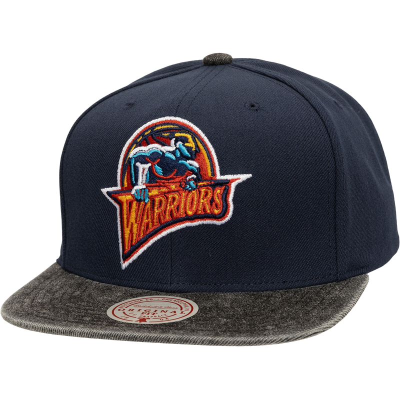 Warriors Denim Patchwork Snapback, Featured Image