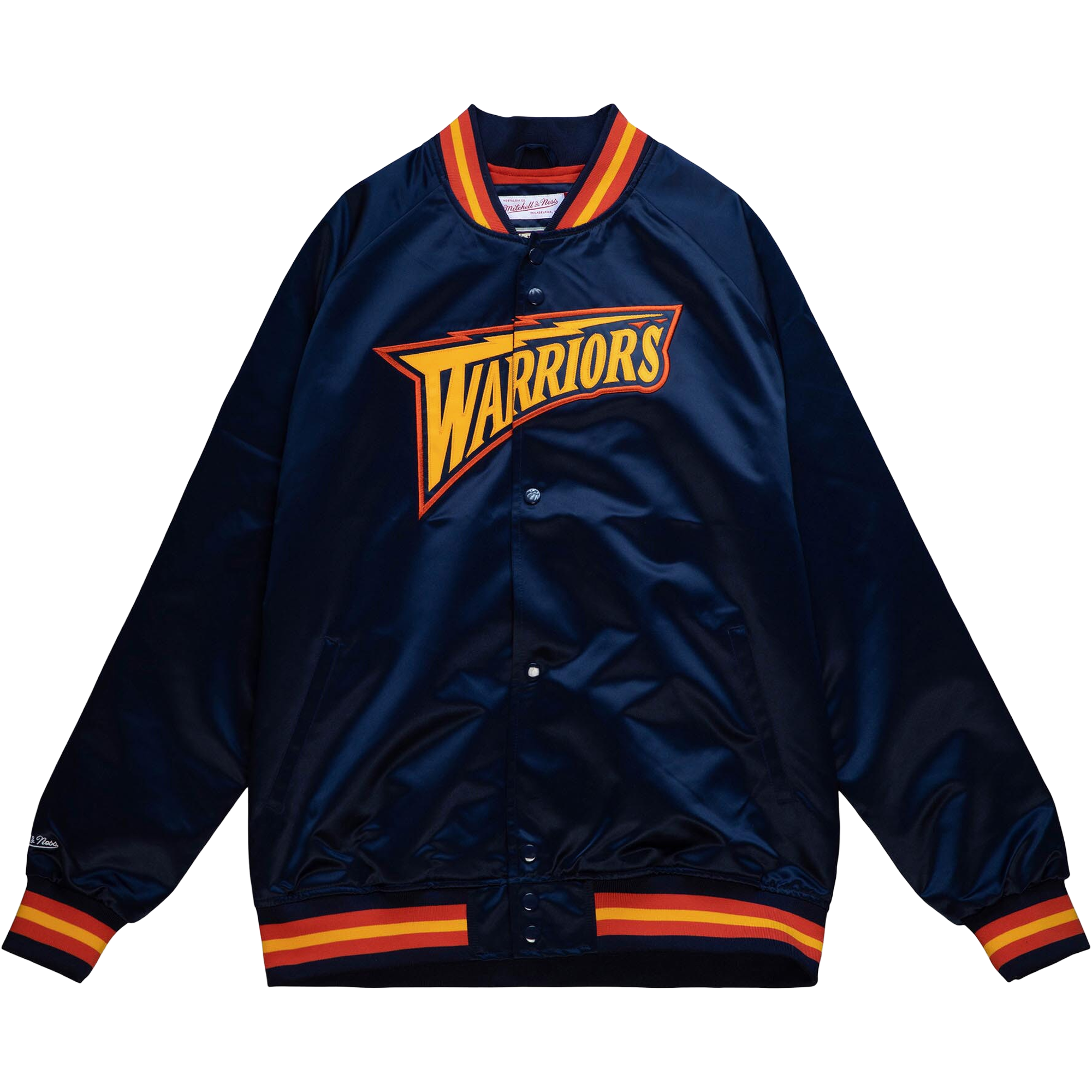 Men's Warriors Lightweight Satin Vintage Logo Jacket alternate view