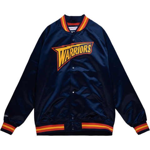 Men's Warriors Lightweight Satin Vintage Logo Jacket