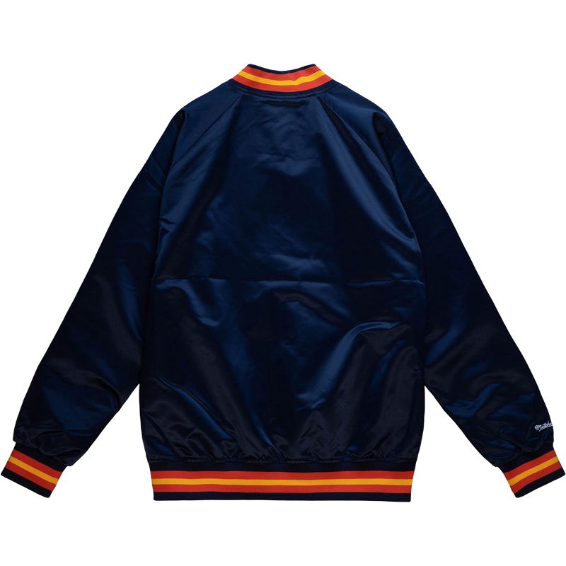 Men's Warriors Lightweight Satin Vintage Logo Jacket, Mitchell & Ness Warriors LW Satin Vintage Logo Jacket back